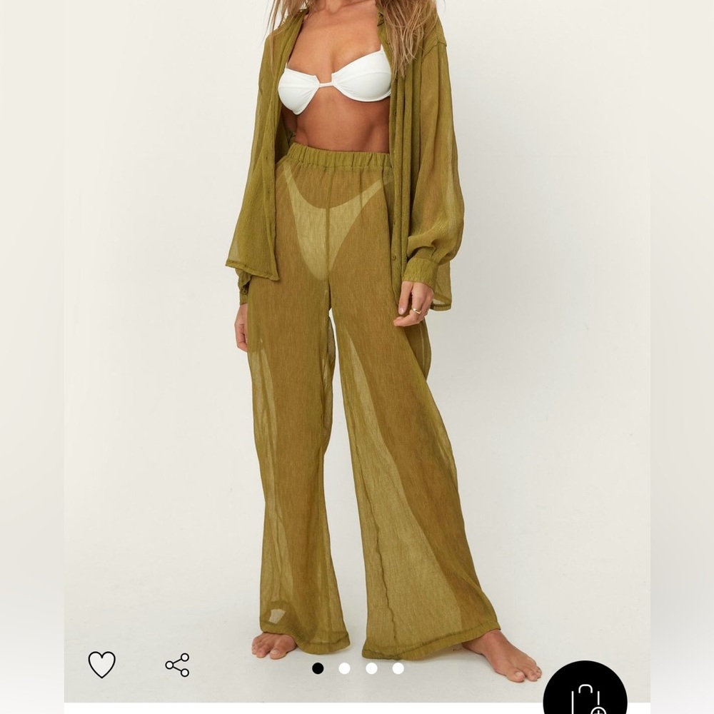 Nasty gal plisse wide leg pleat pants